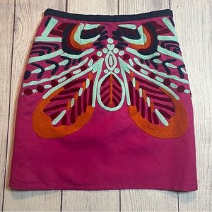 Missy Robertson Hot Pink Embroidered Skirt size Medium